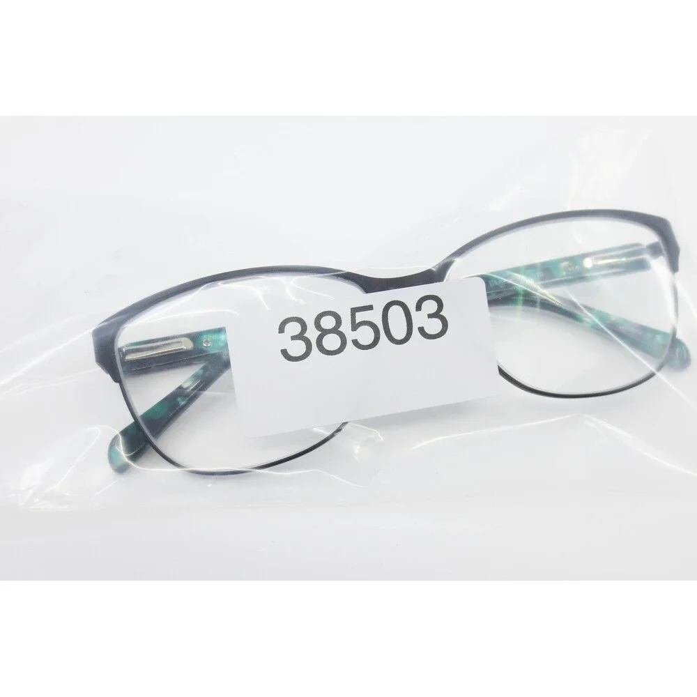 Nicole Miller Columbus C04 BLK Eyeglasses Black Green Titanium Cat Eye 55-16-140